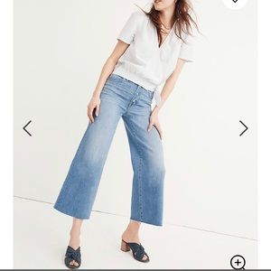 Madewell Wide Leg Crop Jeans Button Front Edition